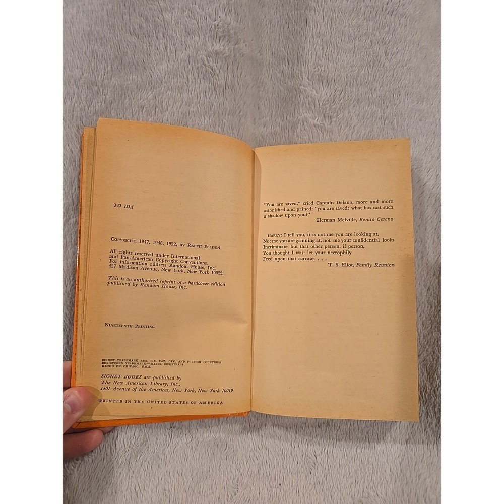 Vintage Invisible Man By Ralph‎ Ellison Hardcover Book RARE - Picture 5 of 5